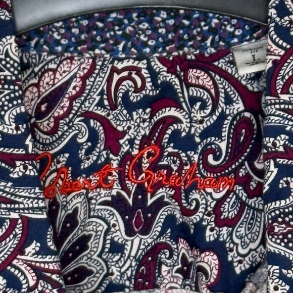 Robert Graham Purple Paisley Long Sleeve Button Down Shirt Size Large - Picture 3 of 7